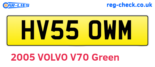 HV55OWM are the vehicle registration plates.
