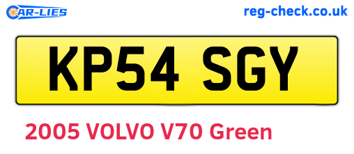 KP54SGY are the vehicle registration plates.