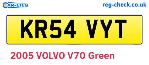 KR54VYT are the vehicle registration plates.