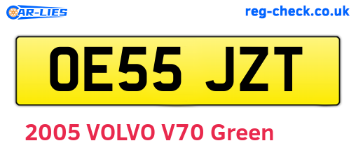 OE55JZT are the vehicle registration plates.