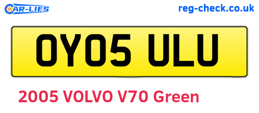 OY05ULU are the vehicle registration plates.