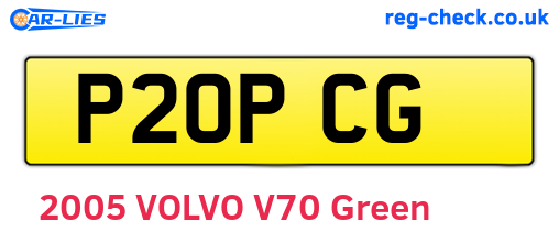 P20PCG are the vehicle registration plates.