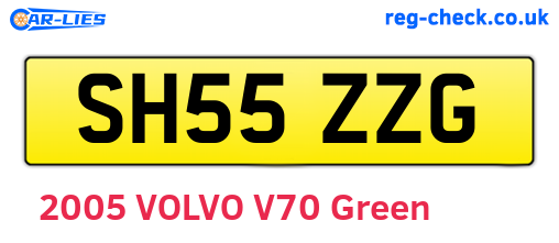 SH55ZZG are the vehicle registration plates.
