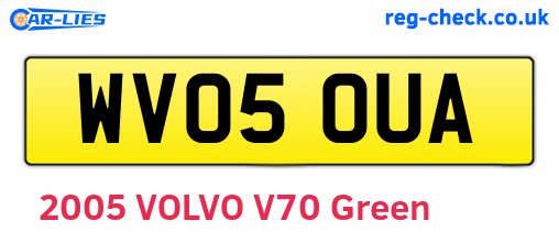 WV05OUA are the vehicle registration plates.