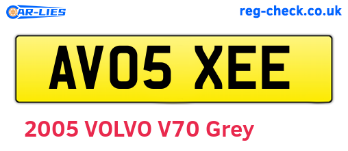 AV05XEE are the vehicle registration plates.