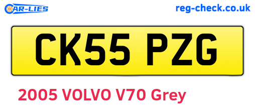 CK55PZG are the vehicle registration plates.