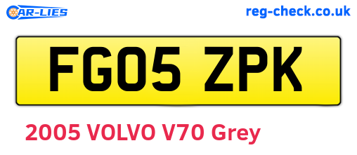 FG05ZPK are the vehicle registration plates.