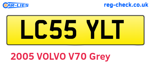 LC55YLT are the vehicle registration plates.