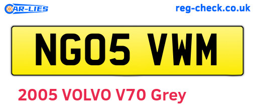 NG05VWM are the vehicle registration plates.