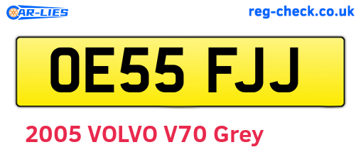 OE55FJJ are the vehicle registration plates.