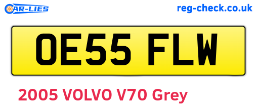 OE55FLW are the vehicle registration plates.
