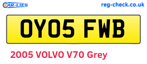 OY05FWB are the vehicle registration plates.