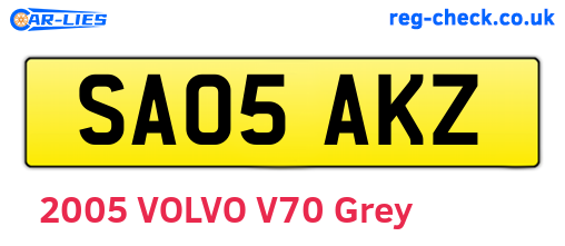 SA05AKZ are the vehicle registration plates.