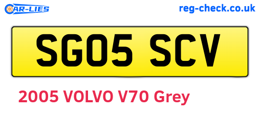 SG05SCV are the vehicle registration plates.