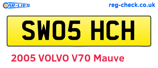 SW05HCH are the vehicle registration plates.