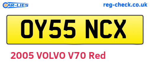 OY55NCX are the vehicle registration plates.