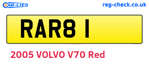 RAR81 are the vehicle registration plates.