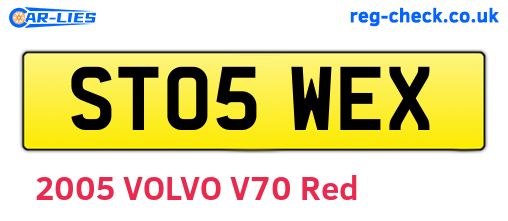ST05WEX are the vehicle registration plates.