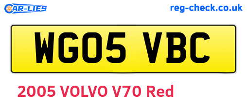 WG05VBC are the vehicle registration plates.