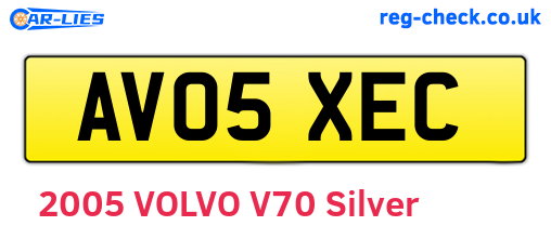 AV05XEC are the vehicle registration plates.