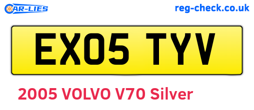 EX05TYV are the vehicle registration plates.