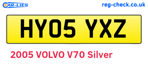 HY05YXZ are the vehicle registration plates.