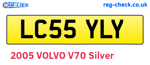 LC55YLY are the vehicle registration plates.