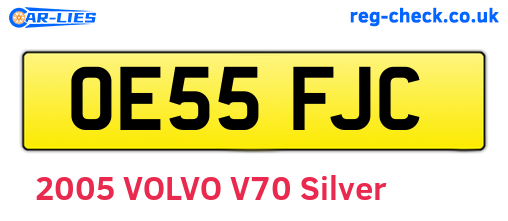 OE55FJC are the vehicle registration plates.