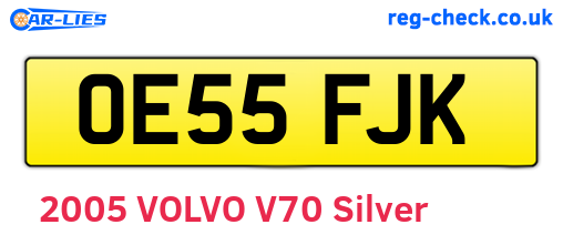 OE55FJK are the vehicle registration plates.