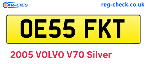 OE55FKT are the vehicle registration plates.