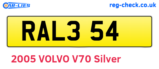 RAL354 are the vehicle registration plates.