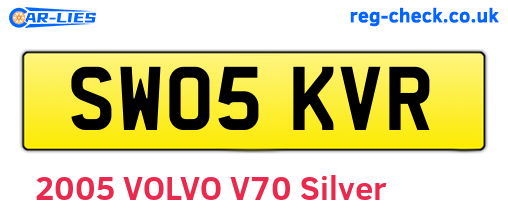 SW05KVR are the vehicle registration plates.