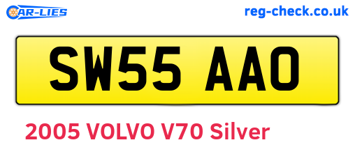 SW55AAO are the vehicle registration plates.