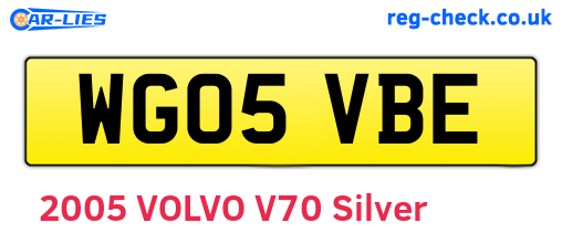 WG05VBE are the vehicle registration plates.