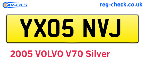 YX05NVJ are the vehicle registration plates.