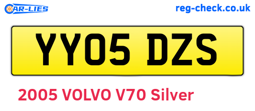 YY05DZS are the vehicle registration plates.