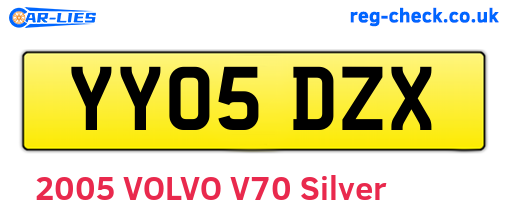 YY05DZX are the vehicle registration plates.