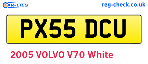 PX55DCU are the vehicle registration plates.