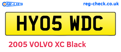 HY05WDC are the vehicle registration plates.