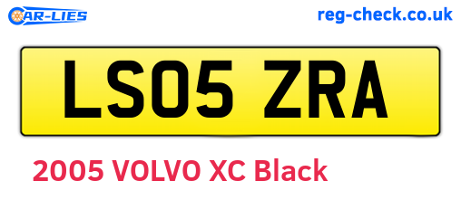 LS05ZRA are the vehicle registration plates.