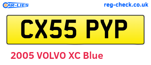 CX55PYP are the vehicle registration plates.