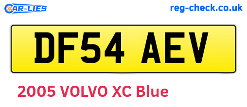 DF54AEV are the vehicle registration plates.
