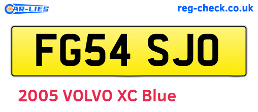 FG54SJO are the vehicle registration plates.