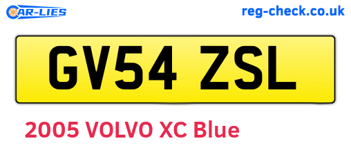 GV54ZSL are the vehicle registration plates.