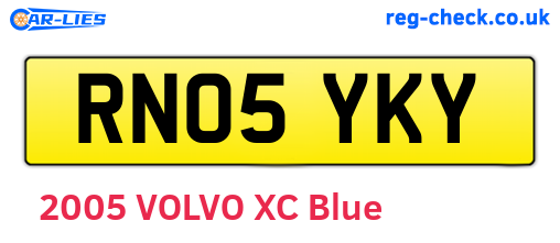 RN05YKY are the vehicle registration plates.