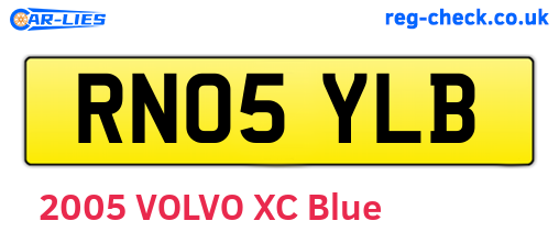 RN05YLB are the vehicle registration plates.
