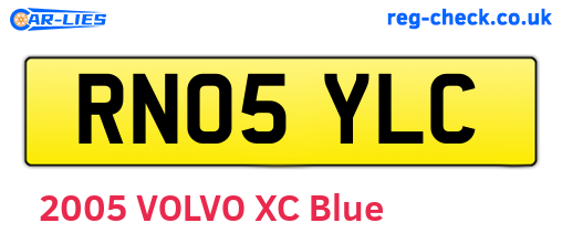 RN05YLC are the vehicle registration plates.
