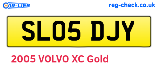 SL05DJY are the vehicle registration plates.