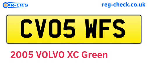 CV05WFS are the vehicle registration plates.
