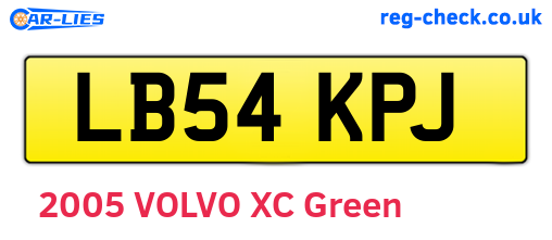LB54KPJ are the vehicle registration plates.